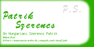 patrik szerencs business card